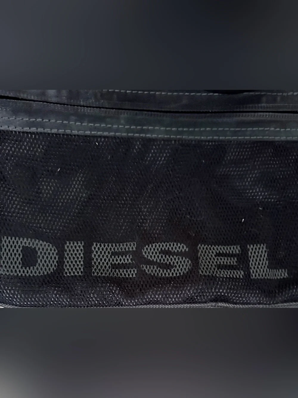Diesel Black and Gray Crossbody Messenger Bag